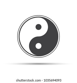 Yin yang icon with shadow