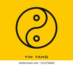 Yin yang icon signs