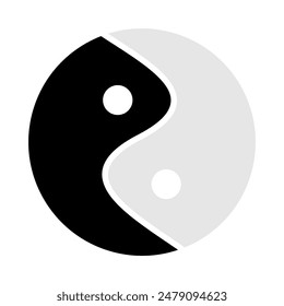 yin yang icon, silhouette vector isolated on white background. simple and modern design