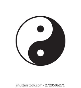 Yin Yang Symbol Silhouette Symbol Vektor Flaches Design
