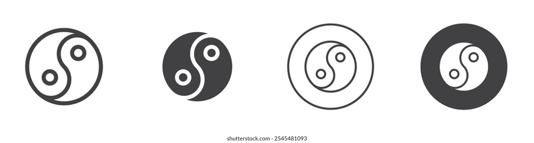 Icono de Yin Yang Logotipo de Vector de contorno simple