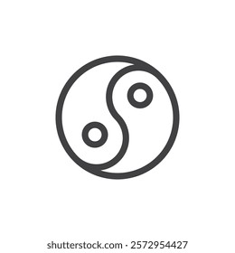 Yin Yang icon Simple outline vector logo