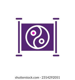 Yin and yang icon solid purple pink colour chinese new year vector element and symbol perfect.