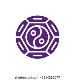 Yin and yang icon solid purple pink colour chinese new year vector element and symbol perfect.