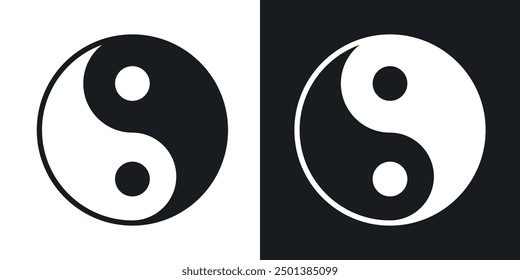 Yin yang icon in solid style