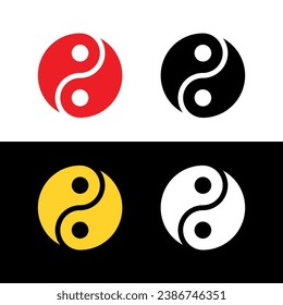 Yin and yang icon. Yin Yang, symbol of Buddhism, religion. Designation of opposite properties, day and night.