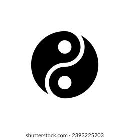 Yin and yang icon. Yin Yang, symbol of Buddhism, religion. Designation of opposite properties, day and night.