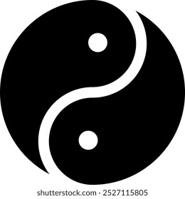 Icono de Yin y Yang. Yin Yang, símbolo del budismo, religión. Designación de propiedades opuestas, día y noche.