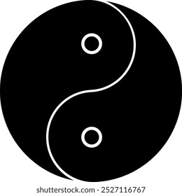 Yin and yang icon. Yin Yang, symbol of Buddhism, religion. Designation of opposite properties, day and night.