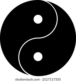 Yin and yang icon. Yin Yang, symbol of Buddhism, religion. Designation of opposite properties, day and night.