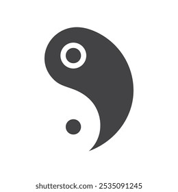 Yin yang icono Símbolo marca en estilo lleno