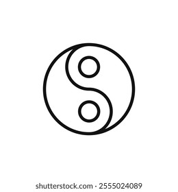 Yin yang icon Symbol mark in Outline style