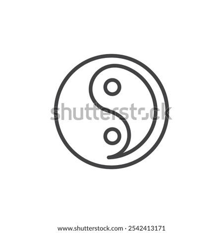 Yin yang icon Symbol mark in filled style