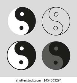 Yin Yang icon symbol. Vector.