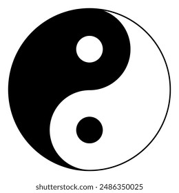 Yin Yang Symbol Symbol. Vektorillustration
