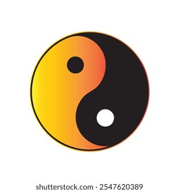 Símbolo del icono de Yin Yang. Ilustración vectorial, sobre fondo blanco