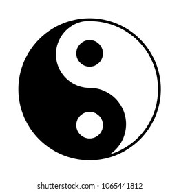 Yin Yang icon, Taoism symbol, vector illustration