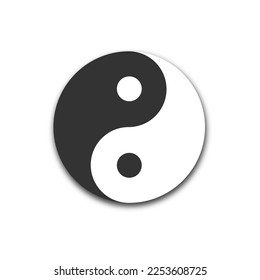 Yin yang icon. Taoism symbol. Yinyang sign. Flat vector illustration.