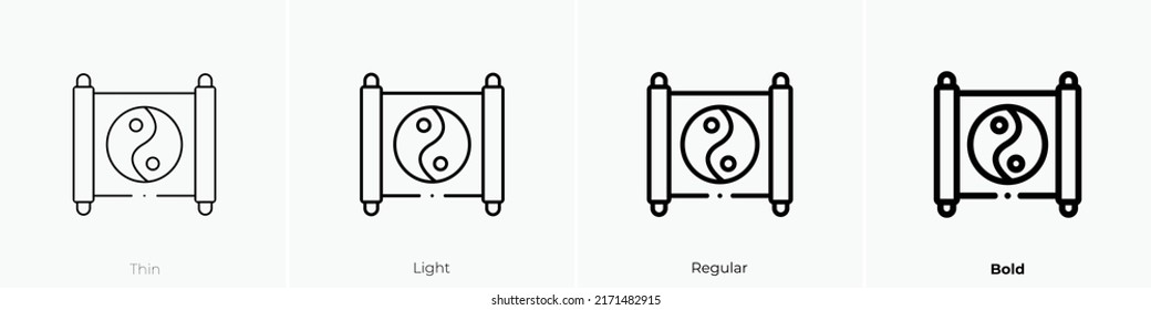 yin yang icon. Thin, Light Regular And Bold style design isolated on white background