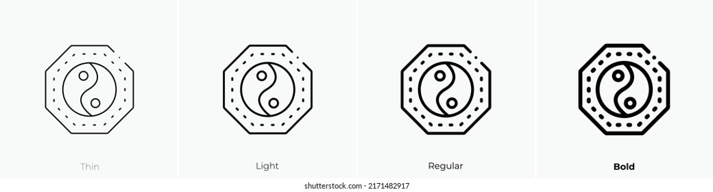 yin yang icon. Thin, Light Regular And Bold style design isolated on white background