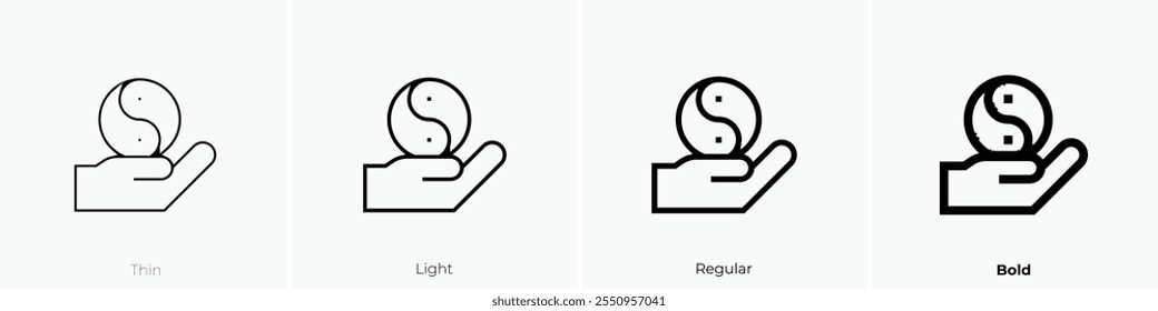 yin yang icon. Thin, Light Regular And Bold style design isolated on white background