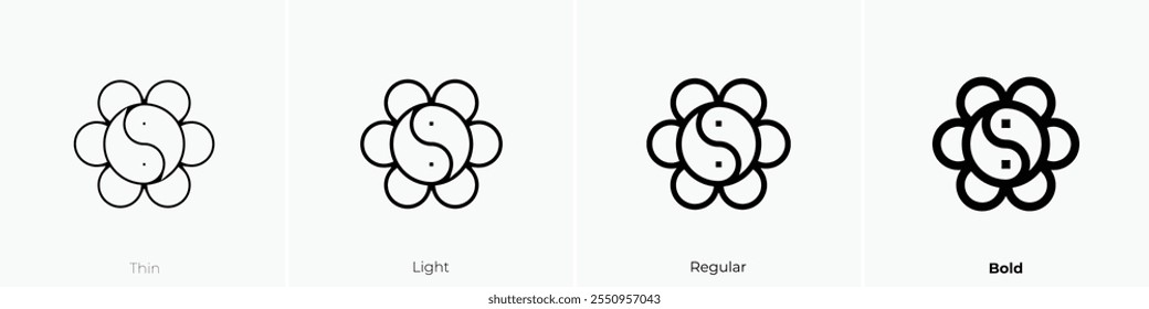 yin yang icon. Thin, Light Regular And Bold style design isolated on white background