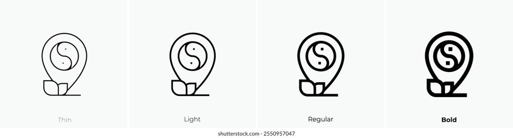 yin yang icon. Thin, Light Regular And Bold style design isolated on white background