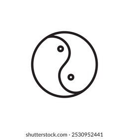 Icono de Yin yang Ilustración plana de línea delgada