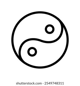 Yin Yang icon in thin line style vector illustration graphic design