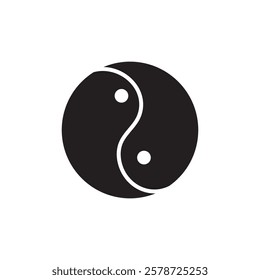 Yin yang icon Thin line art collection