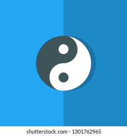 yin yang icon. traditional symbol. flat design rectangle vector.