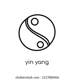 Yin Yang icon. Trendy modern flat linear vector Yin Yang icon on white background from thin line Religion collection, editable outline stroke vector illustration