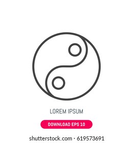 Yin yang icon, vector