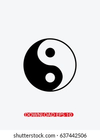 Yin yang icon, Vector