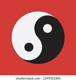 Yin yang icon vector, yin yang black and white symbol.