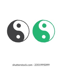 Diseño vector de iconos de Yin Yang.
