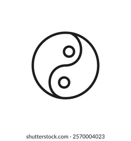 Yin yang icon Vector flat thin line illustration