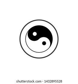 Yin Yang icon. Vector illustration, flat design.