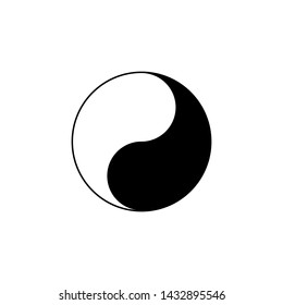 Yin Yang icon. Vector illustration, flat design.