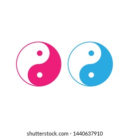 Yin Yang icon. Vector illustration, flat design.
