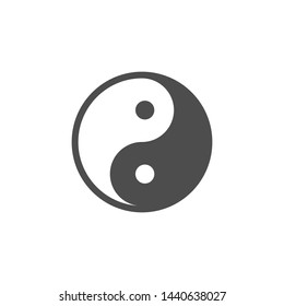 Yin Yang icon. Vector illustration, flat design.