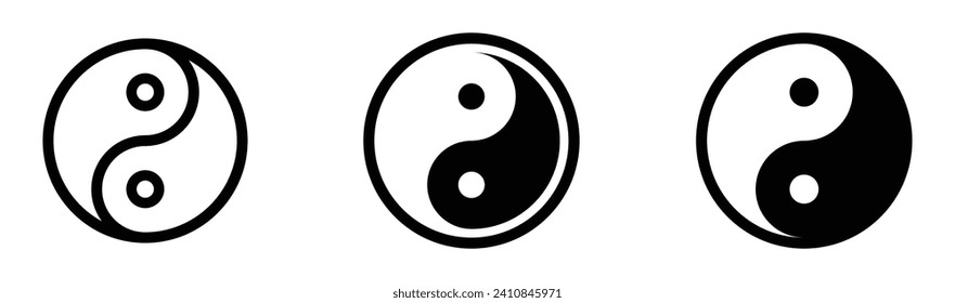 Yin and yang icon, vector illustration