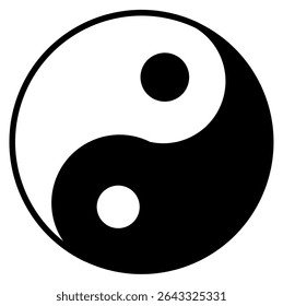 Yin Yang Icon. Vector Illustration. White Background. Balance Concept.