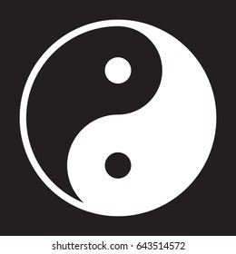 Yin and yang icon, vector illustration