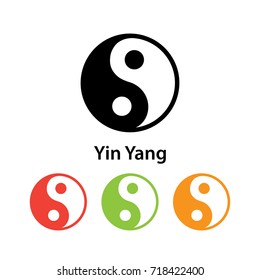 Yin yang icon vector illustration.