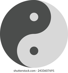 Imagen vectorial del icono de Yin Yang. Adecuado para aplicaciones móviles, aplicaciones web y medios de impresión.
