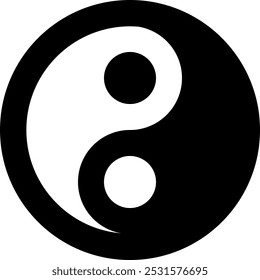 
Yin y yang icono de Imagen de Vector.