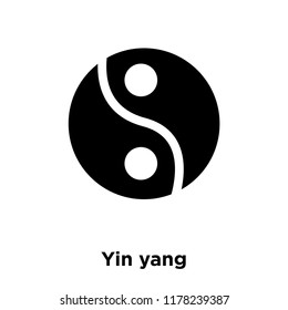 Yin yang icon vector isolated on white background, logo concept of Yin yang sign on transparent background, filled black symbol