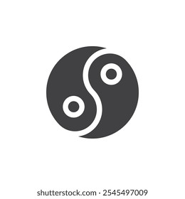 Contorno del logotipo del Vector del icono de Yin Yang