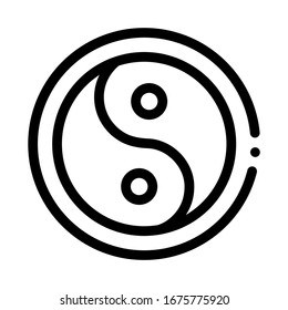 Yin Yang Icon Vector. Outline Yin Yang Sign. Isolated Contour Symbol Illustration